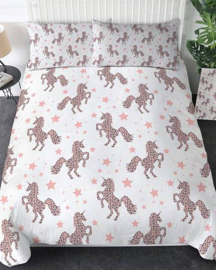 Patterned Unicorn Bed Set