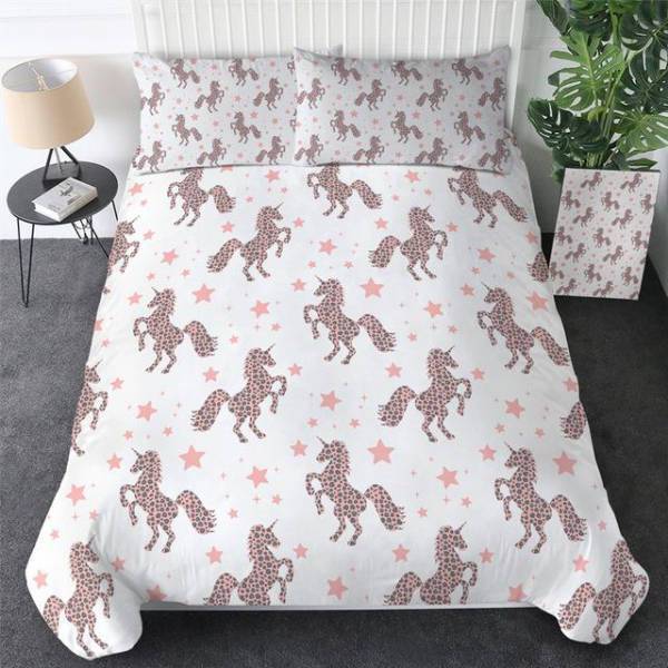 Patterned Unicorn Bed Set