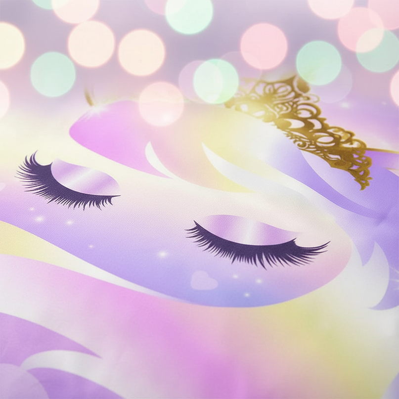 eyelash crown unicorn bedding - detail