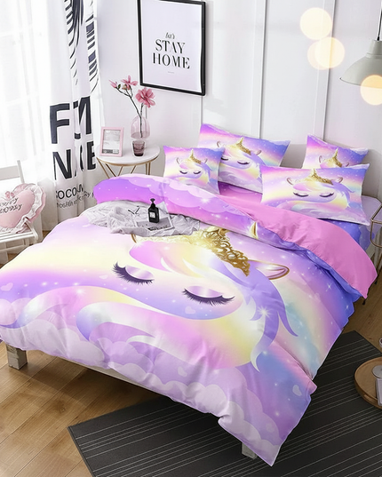 eyelash crown unicorn bedding - lifestyle