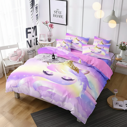 eyelash crown unicorn bedding - lifestyle