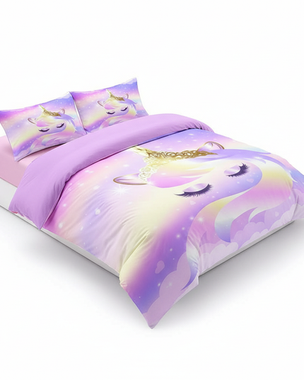 eyelash crown unicorn bedding - white-bg
