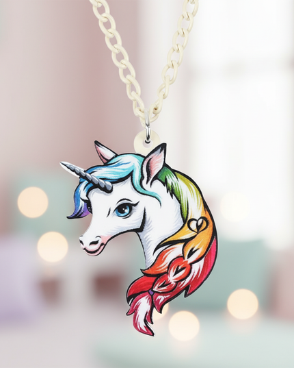 fabulous unicorn necklace - lifestyle