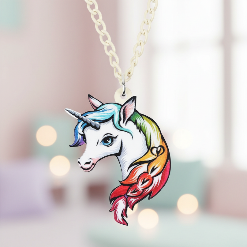 fabulous unicorn necklace - lifestyle
