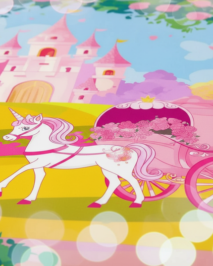fairy tale carriage unicorn bedding - detail