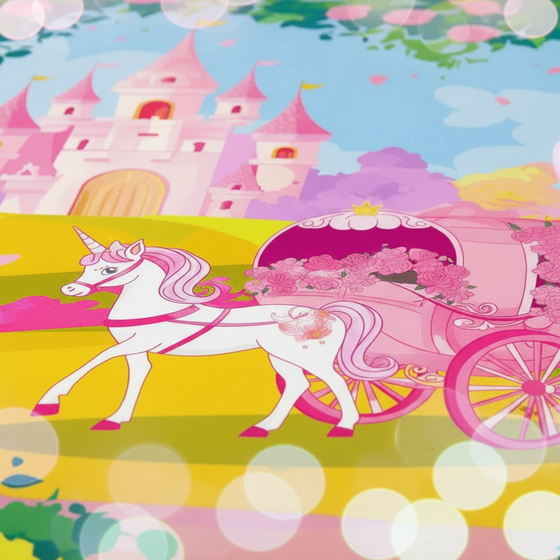 fairy tale carriage unicorn bedding - detail