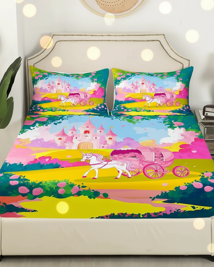 fairy tale carriage unicorn bedding - lifestyle