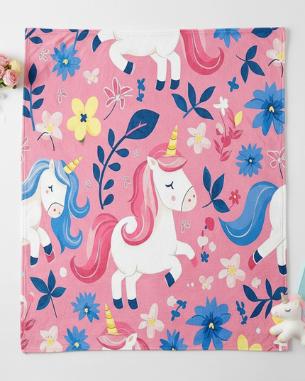 fairy unicorn throw blanket - flat-lay