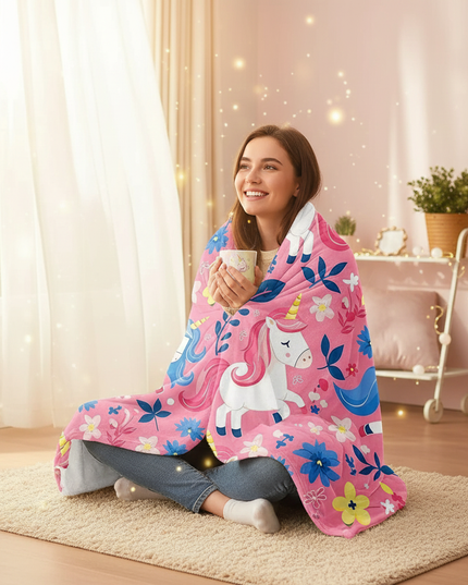fairy unicorn throw blanket - in-use