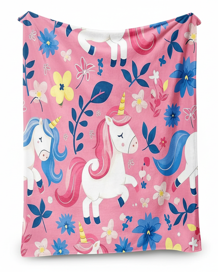 fairy unicorn throw blanket - white-bg