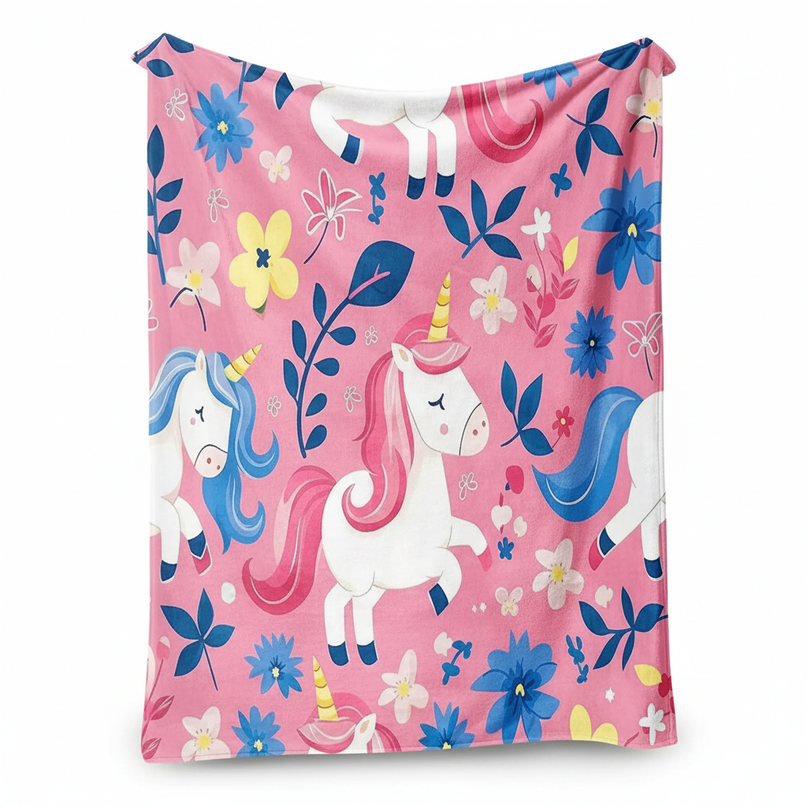 fairy unicorn throw blanket - white-bg