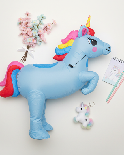 family set inflatable costume unicorn - flat-lay