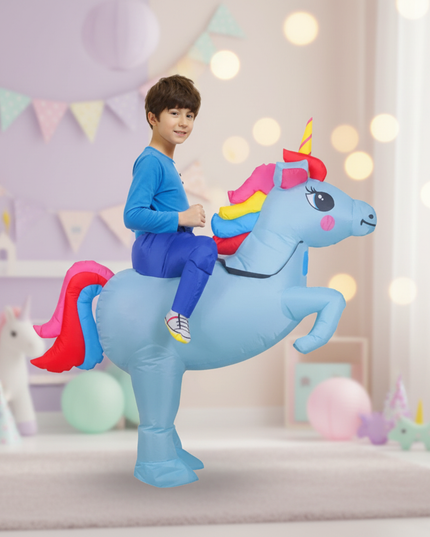 family set inflatable costume unicorn - lifestyle