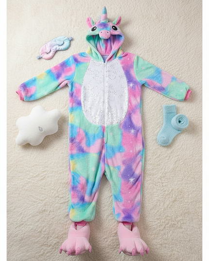 family unicorn onesies - flat-lay