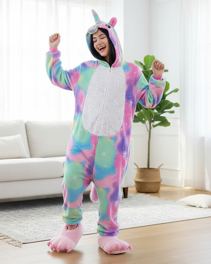 family unicorn onesies - in-use