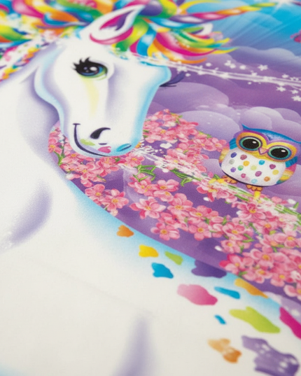 fantasy land rainbow unicorn bedding - detail