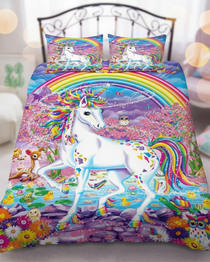 fantasy land rainbow unicorn bedding - lifestyle