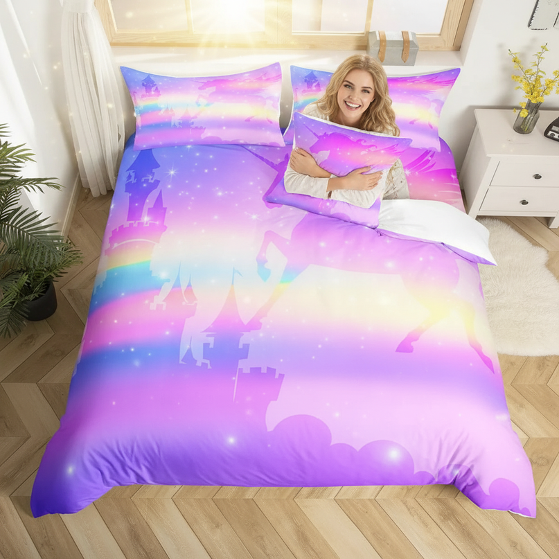 fantasy unicorn bedding - in-use