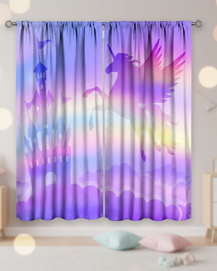 fantasy unicorn curtains - lifestyle
