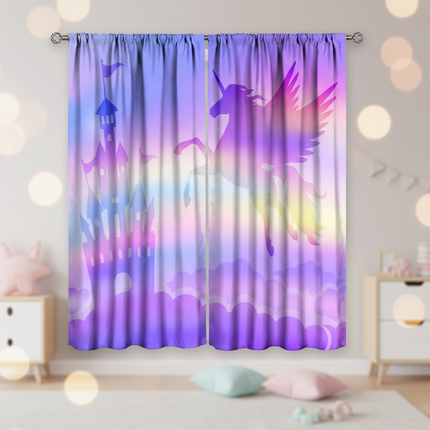 fantasy unicorn curtains - lifestyle