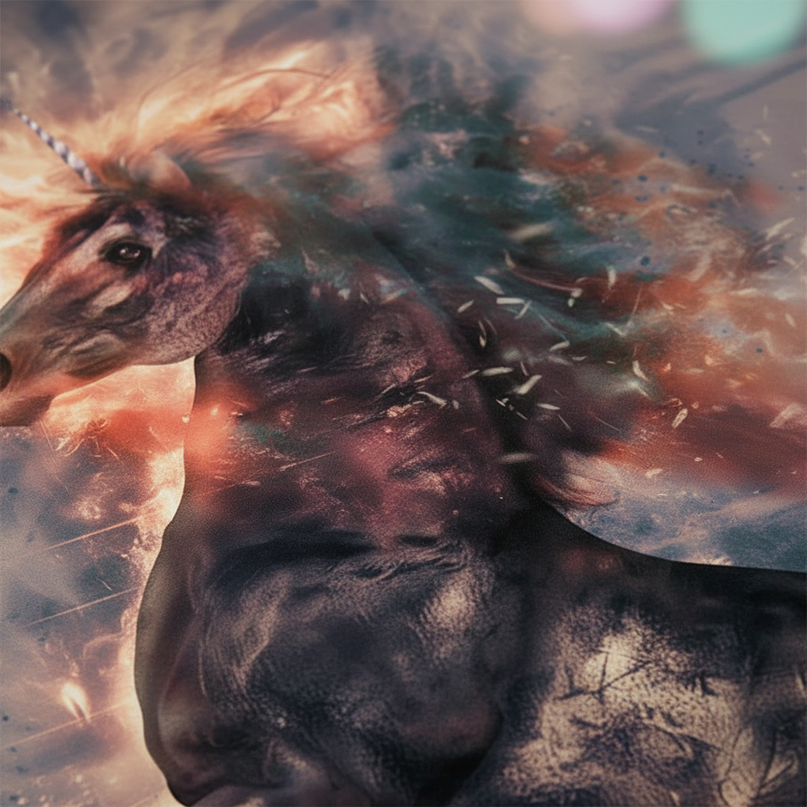 fire unicorn bedding - detail