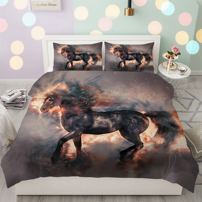 fire unicorn bedding - lifestyle