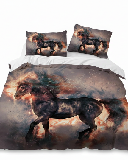 fire unicorn bedding - white-bg
