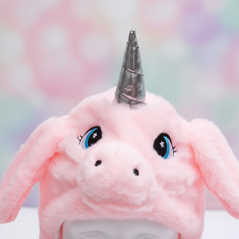 fleece unicorn hat - detail