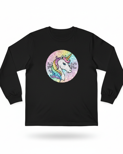 flip sequin unicorn shirt - white-bg