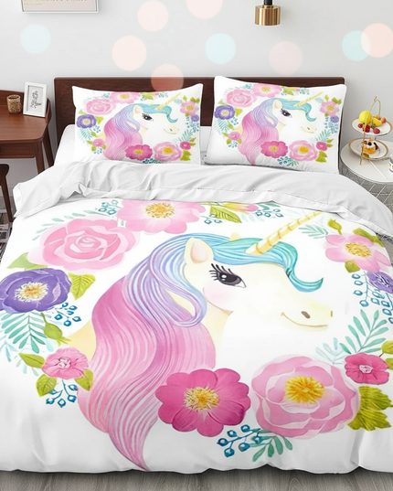 floral mane unicorn bedding - lifestyle
