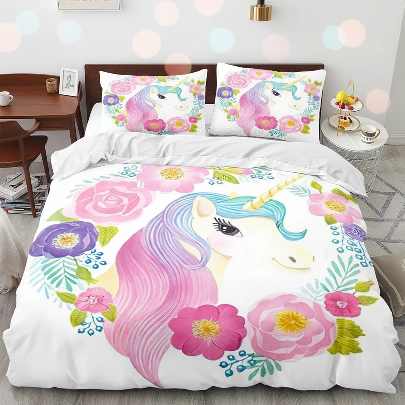 floral mane unicorn bedding - lifestyle