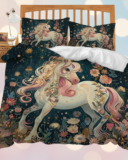 floral unicorn bedding - lifestyle