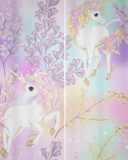 floral unicorn curtains - detail