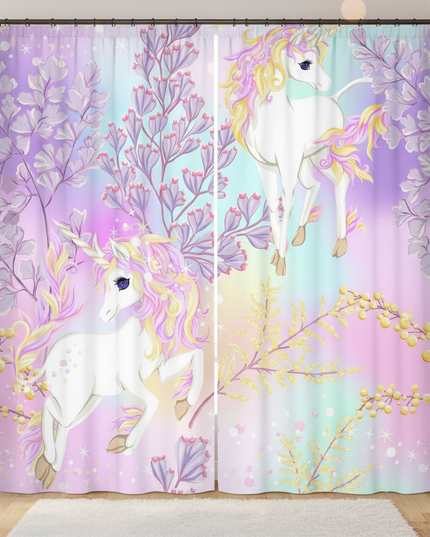 floral unicorn curtains - lifestyle