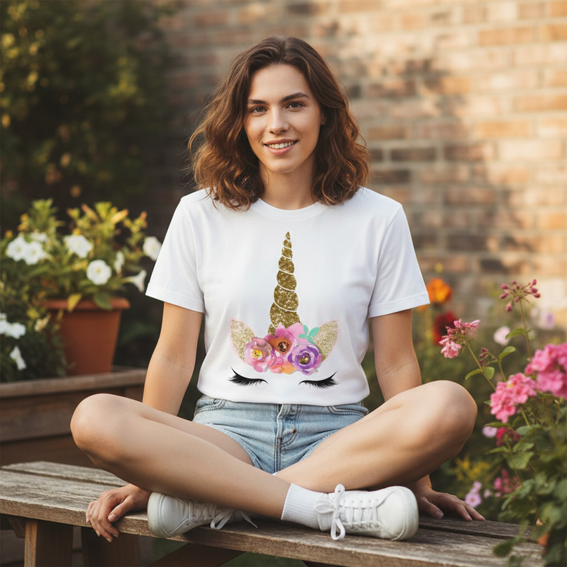 floral unicorn shirt - lifestyle