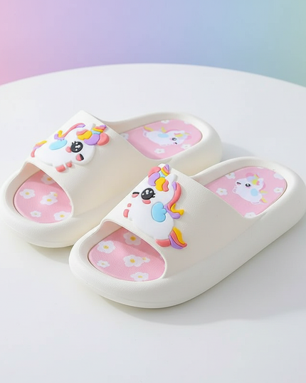 floral unicorn slippers - white-bg