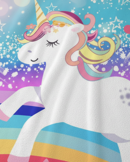floral unicorn throw blanket - detail