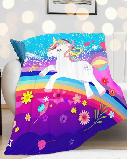 floral unicorn throw blanket - lifestyle