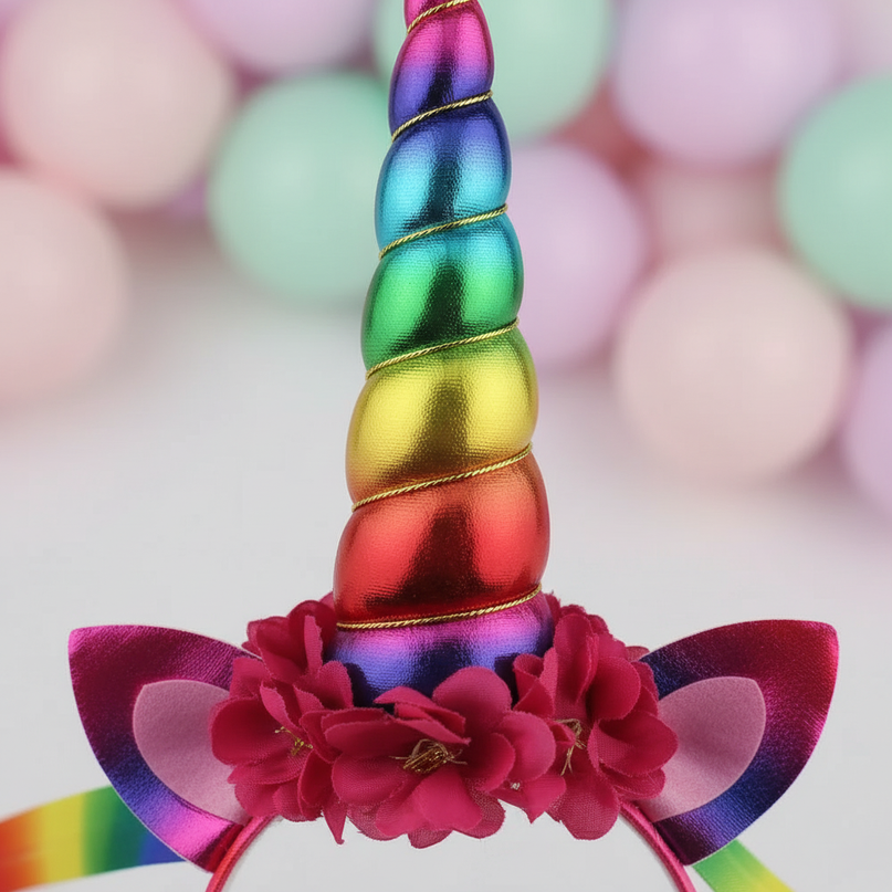 flower unicorn headband - detail