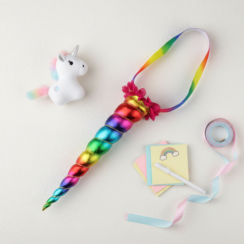flower unicorn headband - flat-lay