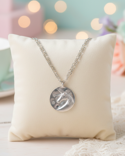 flower unicorn necklace - lifestyle