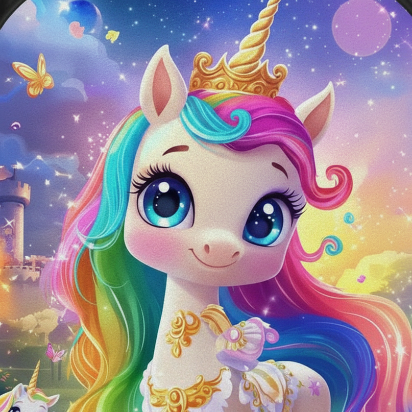 fluffy unicorn backpack - detail