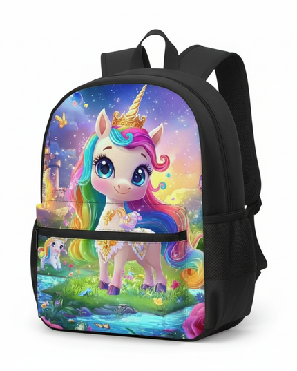 fluffy unicorn backpack - white-bg