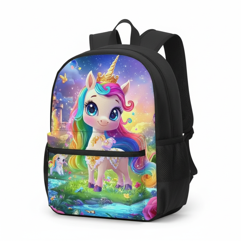 fluffy unicorn backpack - white-bg