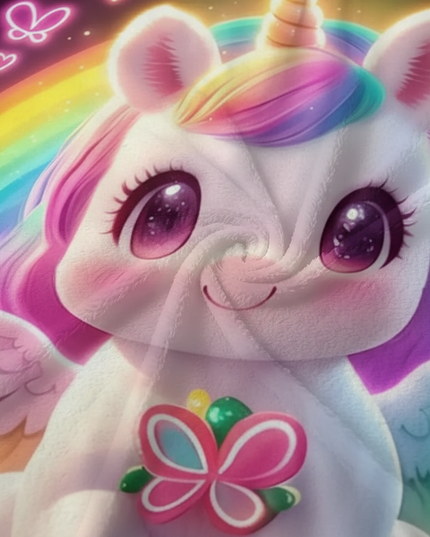 fluffy unicorn blanket - detail