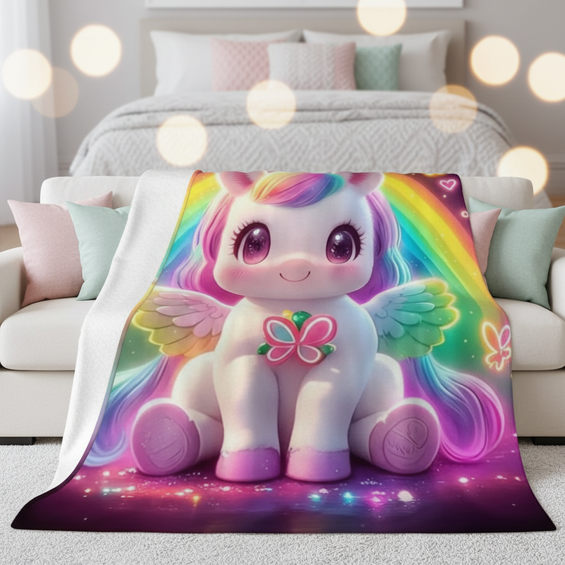 fluffy unicorn blanket - lifestyle