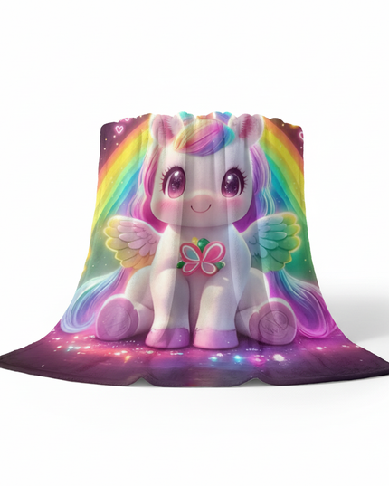 fluffy unicorn blanket - white-bg