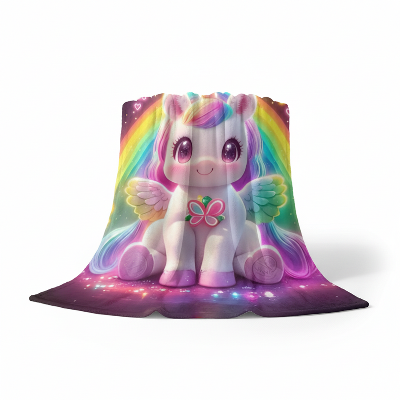 fluffy unicorn blanket - white-bg
