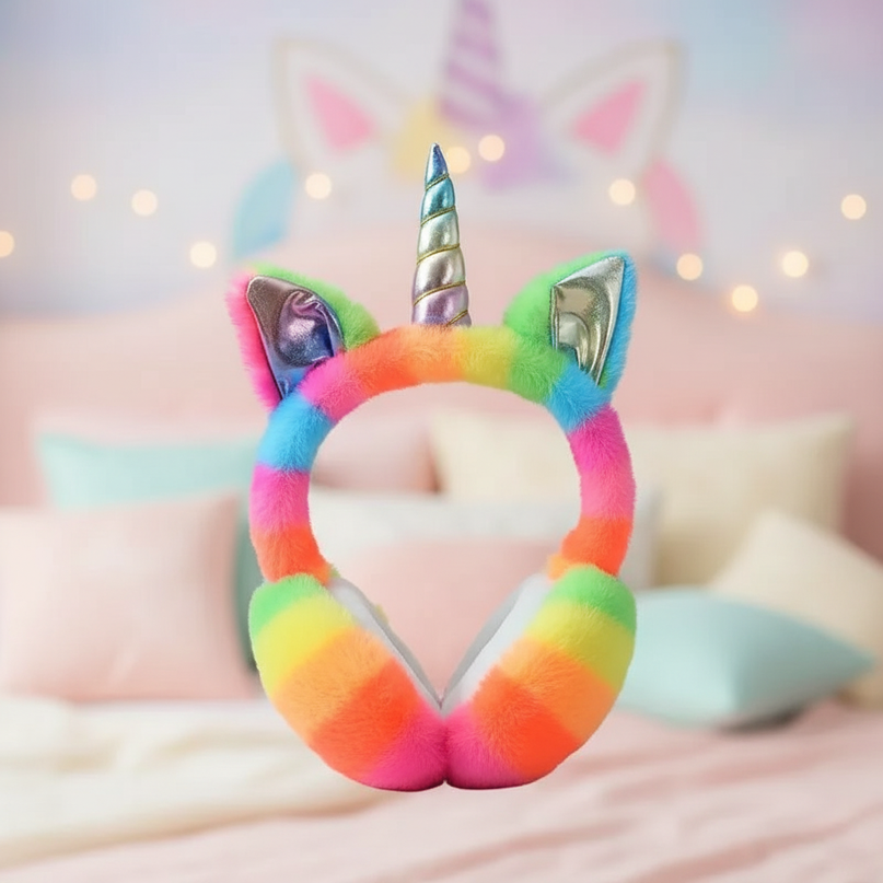 fluffy unicorn earmuffs - lifestyle