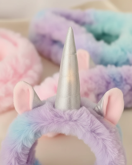 fluffy unicorn ears headband - detail